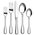 Silverware Set for 12, 60 Piece Boston Style Stainless Steel Flatware Set