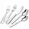 Silverware Set for 4, 20-Piece Premium Stainless Steel Flatware Set, Heavy Duty Cutlery Set with Modern Square Handle, Mirror Polished, Dishwasher Safe, Gift for Wedding Housewarming
