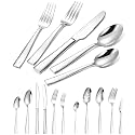 Silverware Set for 8, 53-Piece Premium Stainless Steel Flatware Set, Heavy Duty Cutlery Set with Modern Square Handle, Mirror Polished, Dishwasher Safe, Gift for Wedding Housewarming