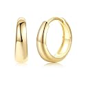 14K Gold Plated Chunky Hoop Earrings for Women, Small Huggie Hoops