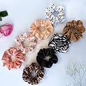Silvr Bear Satin Scrunchies for Women - Triple Tone - Scrunchies Set - 4 pack - Best Gift