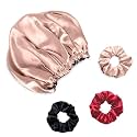 Silvr Bear Satin Satin Bonnet for Women | Sleeping Cap for Women | Scrunchies Satin | Best Gift for Sister, Friend, Mom | Same Colors AS PIC (Bonnet Taupe + Black)
