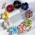 Silvr Bear Luxury Satin Scrunchies for Women/Girls | Pack of 9 | Anti-Hair-Breakage Hair Ties, Scrunchy For Women, Best Gift for Sister, Friend, Mom | SAME COLORS AS PIC (Pastel 9)
