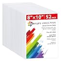 Simetufy Canvas Boards for Painting 52 Pack 8 x 10 Inch Blank Flat Canvas Panels 100% Cotton Pre-Primed for Acrylic & Oil Paint, Art Supplies for Kids & Adults