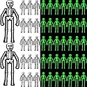 Simgoing 50 Pcs Halloween Mini Skeleton Decoration Glow in the Dark Skeleton Bulk Luminous Tiny Figurine to Hide and Seek Small Skull Toy for Halloween Haunted House Party Favor Decor (White)