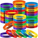 Simgoing 60 Pcs Crayon Silicone Bracelets Bulk Back to School Party Favors
