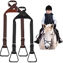 Simgoing Kids Western Stirrups Adjustable Nylon Straps Equestrian Safety Stirrups for Youth Riding Accessories, Height Below 140 cm