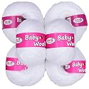 100% Acrylic Wool White (10 pc) Baby Wool Wool Ball Hand Knitting Wool/Art Craft Soft Fingering Crochet Hook Yarn, Needle Knitting Yarn Threa I JKA