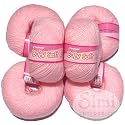 100% Acrylic Wool Pink (16 pc) Baby Wool Wool Ball Hand Knitting Wool/Art Craft Soft Fingering Crochet Hook Yarn, Needle Knitting Yarn Threa J KLB