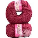 100% Acrylic Wool Rosewood (14 pc) Baby Wool Wool Ball Hand Knitting Wool/Art Craft Soft Fingering Crochet Hook Yarn, Needle Knitting Yarn Threa G HIF
