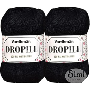 drophill sm black 400 gm wool ball hand knitting woolart craft soft fingering crochet hook yarn needle knitting yarn thread dyed