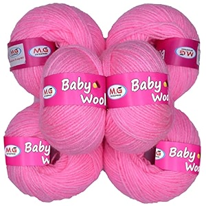 acrylic dark pink baby wool wool ball hand knitting art craft soft fingering crochet hook yarn needle knitting