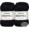 Drophill S/M Black (400 gm) Wool Ball Hand Knitting Wool/Art Craft Soft Fingering Crochet Hook Yarn, Needle Knitting Yarn Thread Dyed