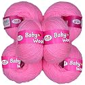 100% Acrylic Wool Dark Pink (8 pc) Baby Wool Wool Ball Hand Knitting Wool/Art Craft Soft Fingering Crochet Hook Yarn, Needle Knitting Yarn Threa L MUB