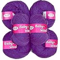 100% Acrylic Wool Falsa (16 pc) Baby Wool Wool Ball Hand Knitting Wool/Art Craft Soft Fingering Crochet Hook Yarn, Needle Knitting Yarn Threa R SAB