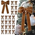 SIMISI RIBBON 24Pcs Christmas Velvet Ribbon Bows Decorations for Tree