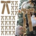 SIMISI RIBBON 24Pcs Christmas Velvet Ribbon Bows Decorations for Tree