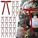 SIMISI RIBBON 24Pcs Christmas Velvet Ribbon Bows Decorations for Tree