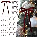 SIMISI RIBBON 24Pcs Christmas Velvet Ribbon Bows Decorations for Tree