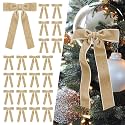 SIMISI RIBBON 24Pcs Christmas Velvet Ribbon Bows Decorations for Tree