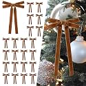 SIMISI RIBBON 24Pcs Christmas Velvet Ribbon Bows Decorations for Tree
