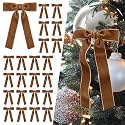 SIMISI RIBBON 24Pcs Christmas Velvet Ribbon Bows Decorations for Tree