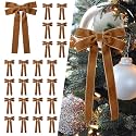 SIMISI RIBBON 24Pcs Christmas Velvet Ribbon Bows Decorations for Tree