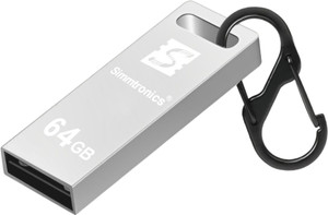 simmtronics ultra speed usb 20 64gb flash drive metal body with anti lost hook 64 gb pen drive compatible with desktop computer laptop mobile television usb 20 metal case silver