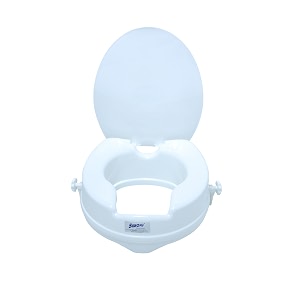 simon39s heavy-duty 4 inch commode seat raiser with lid cover for elderly to sit and rise from commode toilets portable seat extension for senior citizen with knee pain - pack of 1 white