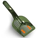 2 in 1 Adjustable Cat Litter Scoop - Multi-Size Litter Scooper for Small & Large Litter, Durable Cat Poop Scoop, Essential Litter Box Accessory, Easy-to-Clean Dual Size Gap: 6mm & 9mm (Green)