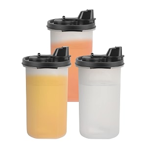 simparte set of 3 black plastic oil dispensers  585ml each with flip-top pouring nozzle  leak-proof oil pourer amp container for cooking and kitchen use  easy flow bpa-free for everyday use