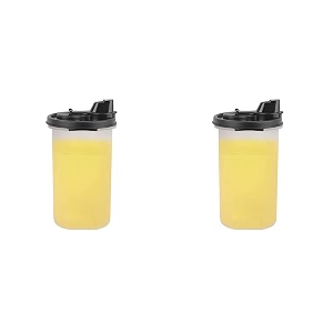 simparte air-tight amp leak proof plastic anti microbial oil pourer - for vinegar sauces jars and container kitchen storage olive amp refined oils easy flow bpa free black 1 585ml pack of 2