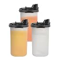 SIMPARTE Set of 3 Black Plastic Oil Dispensers – 585ml Each with Flip-Top Pouring Nozzle | Leak-Proof Oil Pourer &amp; Container for Cooking and Kitchen Use | Easy Flow, BPA-Free for Everyday Use