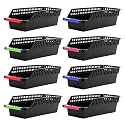 Simparte Fridge Space Saver Basket Food Storage Organizer Rack for Fruits Vegetable and Egg, Black-Color (Pack of 8, Made in India)