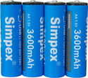 Simpex 3600mAh High Power AA Rechargeable Lithium Ion Battery with C Type Charging  Camera Battery Charger