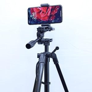 simpex camera tripod 6633 with mobile holder bracket for smartphones dslr and cameras black