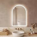 Simple Deluxe 24x32 inch Arched Mirror for Bathroom Vanity Mirror or Wall Decor, Arch Mirror Brushed Metal Frame, Wall Mounted Mirror for Bathroom LivingRoom Bedroom Entryway(24''×32'')