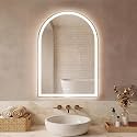 Simple Deluxe 24x36 inch Arched Mirror for Bathroom Vanity Mirror or Wall Decor, Arch Mirror Brushed Metal Frame, Wall Mounted Mirror for Bathroom LivingRoom Bedroom Entryway(24''×36'')