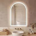 Simple Deluxe 28x36 inch Arched Mirror for Bathroom Vanity Mirror or Wall Decor, Arch Mirror Brushed Metal Frame, Wall Mounted Mirror for Bathroom LivingRoom Bedroom Entryway(28''×36'')