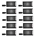 Simple Deluxe Digital Thermometer and Humidity Gauge with Remote Probes for Brooder Reptiles Terrarium, 10 Pack, Black