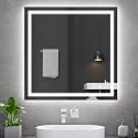 Simple Deluxe LED Bathroom Mirror 36x36 Inch Tempered Glass - Frameless LED Backlit Lighted Mirror for Bathroom Vanity with Anti-Fog, 3 Colors Dimmable, Memory Function, Wall-Mounted