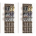 Simple Houseware 24 Pockets - Crystal Clear Over The Door Hanging Shoe Organizer, Brown (64'' x 19'') (Pack of 2)