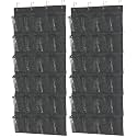Simple Houseware 24 Pockets Large Clear Pockets Over The Door Hanging Shoe Organizer, Dark Gray (56" x 22.5") (Pack of 2)