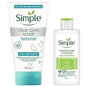 simple kind to skin hydrating light moisturiser oil 125 ml amp daily skin detox clear pore facial scrub with witch hazel 150 ml