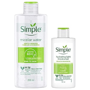 simple kind to skin hydrating light moisturiser 125 ml amp simple kind to skin micellar cleansing water makeup remover 200 ml
