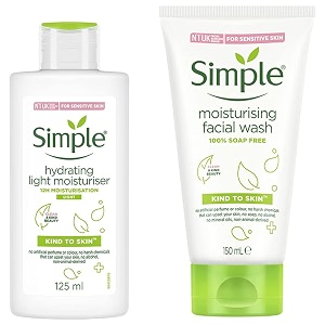 simple kind to skin hydrating light moisturiser 125 ml amp simple kind to skin moisturising facial wash facewash 150 ml