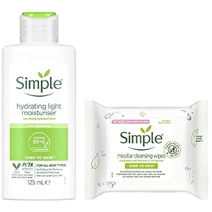 simple kind to skin hydrating light moisturiser 125 ml amp simple kind to skin micellar cleansing wipes 25 wipes