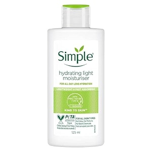 simple hydrating light moisturiser 125ml  12hr hydration  with niacinamide pro-vitamin b5 strengthens skin barrier lightweight non-greasy moisturizer  for soft smooth skin