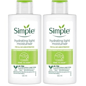 simple kind to skin hydrating light moisturiser lotion 125ml pack of 2