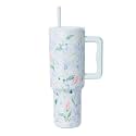 Simple Modern Tumbler with Handle and Straw | 40oz | Floral (Pack of 12)